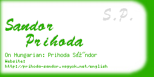 sandor prihoda business card